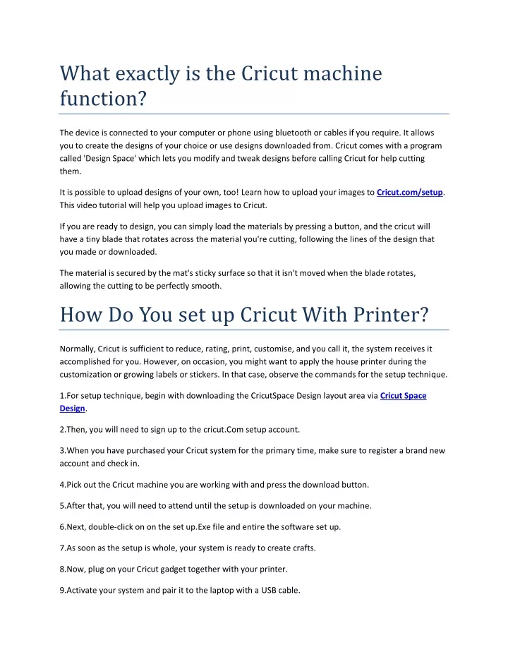 what exactly is the cricut machine function