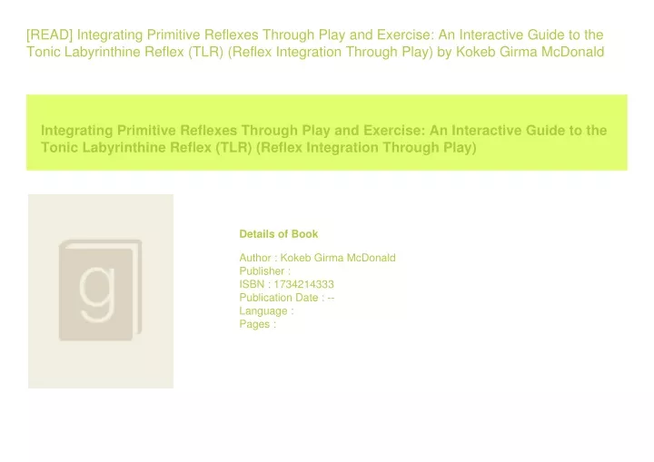 read integrating primitive reflexes through play