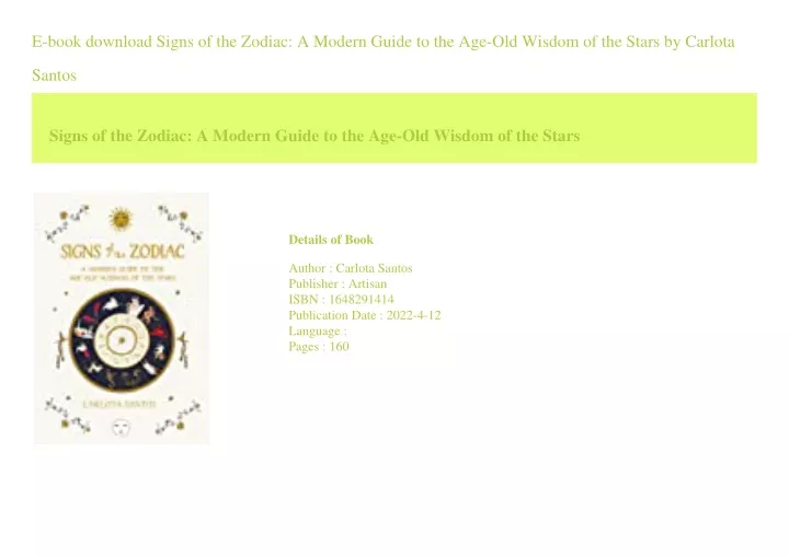 e book download signs of the zodiac a modern