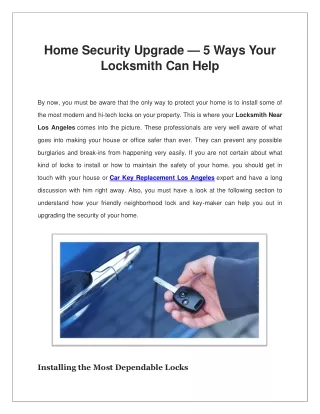 Instant Security Locksmith - Los Angeles Locksmith
