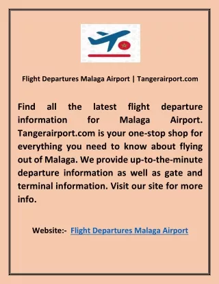 Flight Departures Malaga Airport | Tangerairport.com