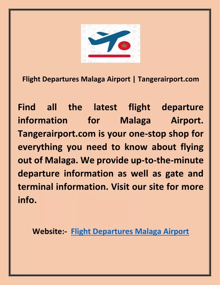 flight departures malaga airport tangerairport com