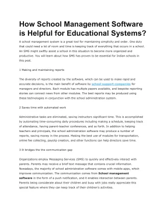 How School Management Software is Helpful for Educational Systems