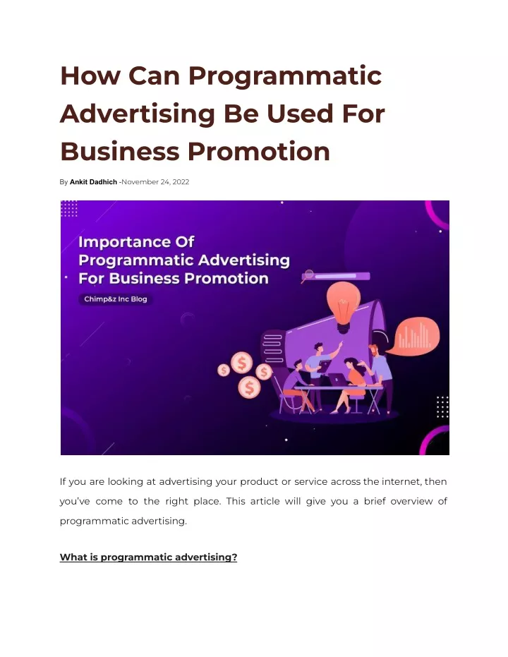 how can programmatic advertising be used