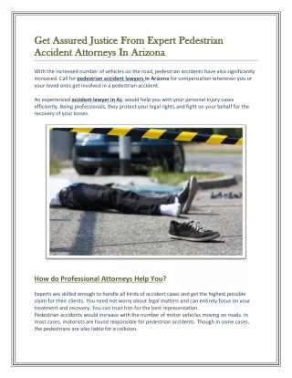 Get Assured Justice From Expert Pedestrian Accident Attorneys In Arizona