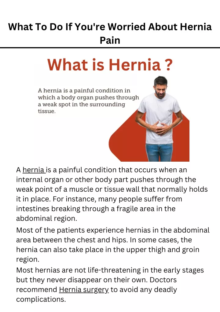 PPT - What to do if You're Worried About Hernia Pain. PowerPoint ...