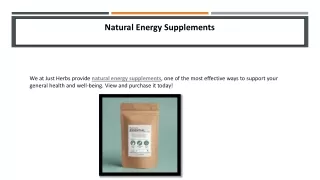 Natural Energy Supplements