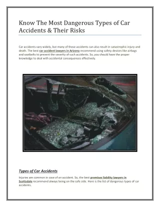 Know The Most Dangerous Types of Car Accidents