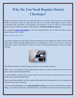 Why Do You Need Regular Dental Checkups?