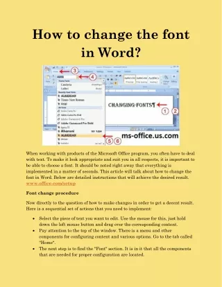 how to change the font in word