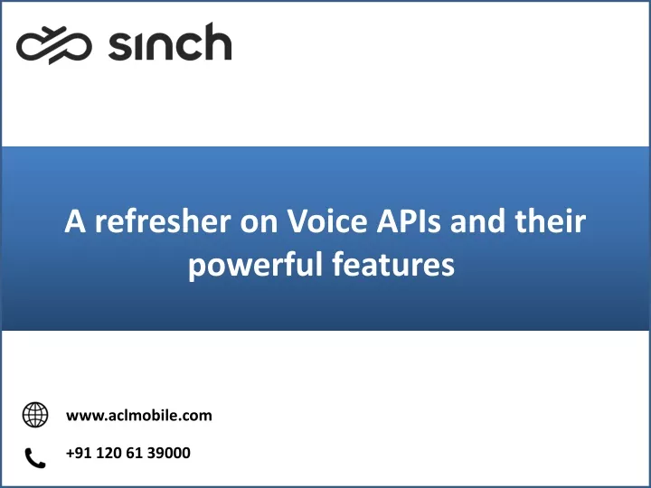 a refresher on voice apis and their powerful