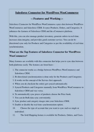 salesforce connector for wordpress woocommerce