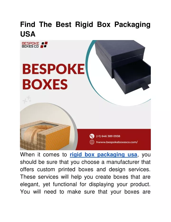 find the best rigid box packaging usa