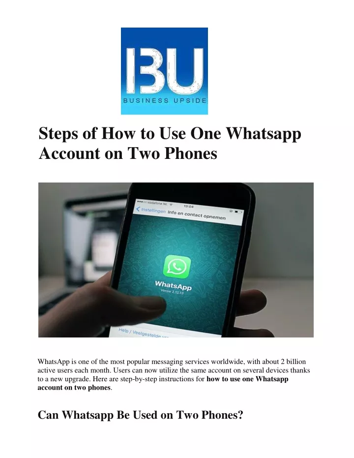steps of how to use one whatsapp account