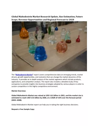 global maltodextrin market research update size