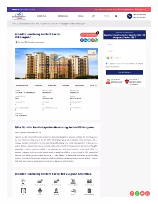3Bhk Flats For Rent In Experion Heartsong Sector 108 Gurgaon