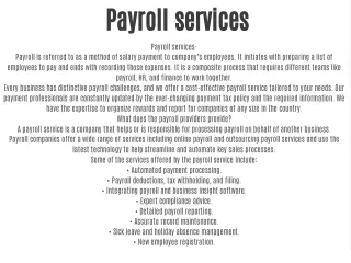 Payroll services