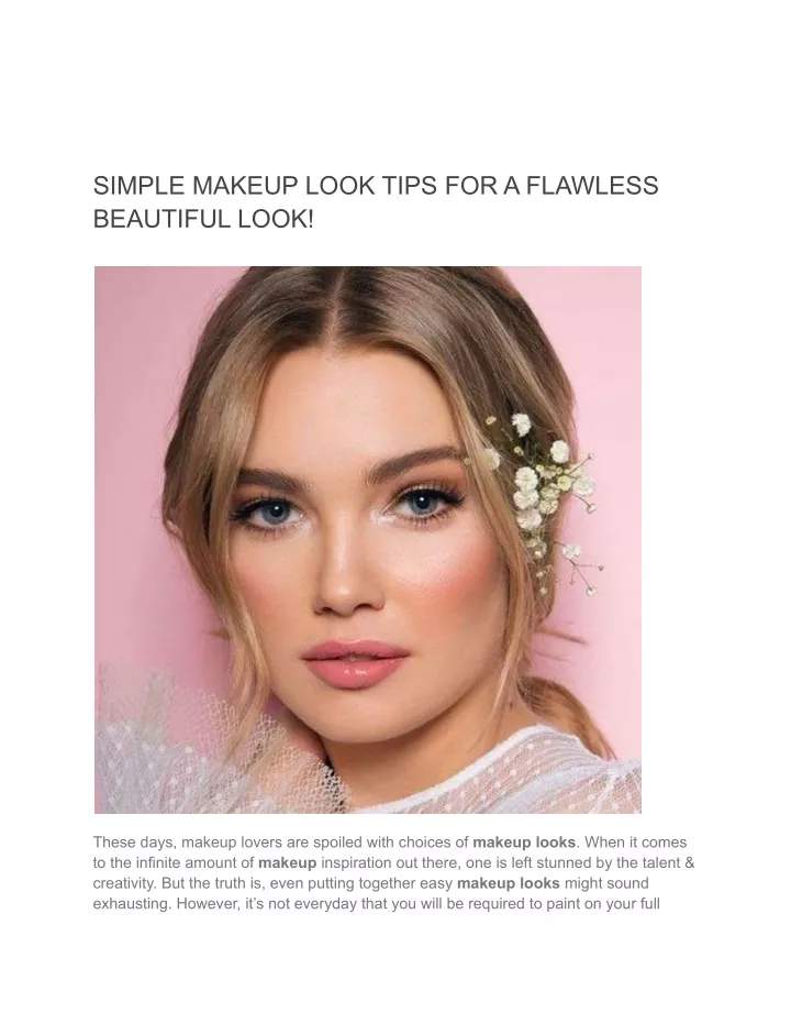 simple makeup look tips for a flawless beautiful