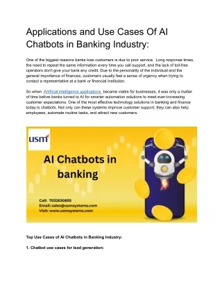 applications and use cases of ai chatbots