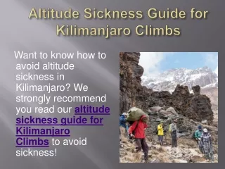 Altitude Sickness Guide for Kilimanjaro Climbs