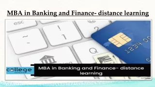 mba in banking and finance distance learning
