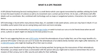 WHAT IS A GPS TRACKER