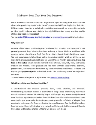 mobone food that your dog deserves diet