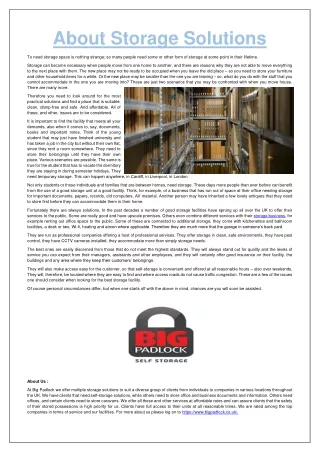 about storage solutions