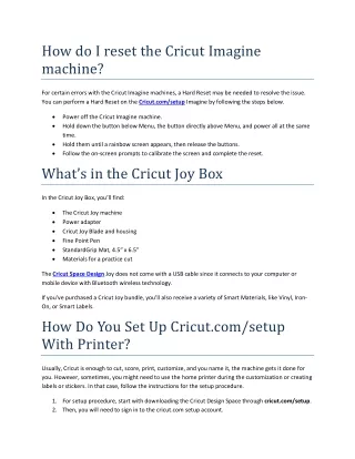 How do I reset the Cricut Imagine machine