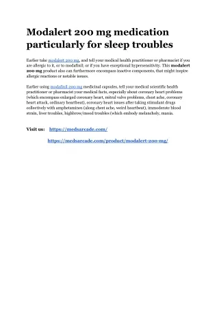 modalert 200 mg medication particularly for sleep