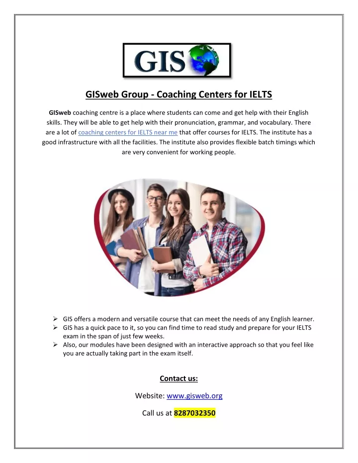 gisweb group coaching centers for ielts