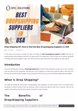 Where do domestic suppliers difference from international Dropshipping Suppliers