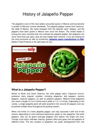 history of jalape o pepper