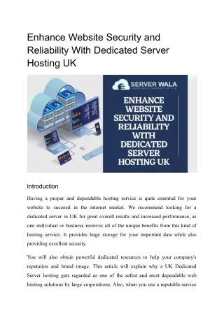 enhance website security and reliability with