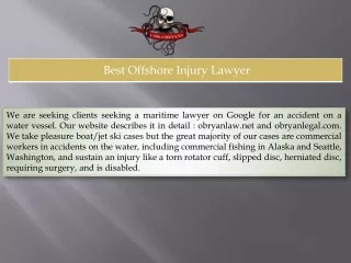 Best Offshore Injury Lawyer