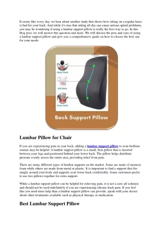 Is Sitting on a Lumbar Support Pillow Good for Your Back