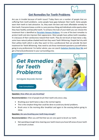 get remedies for teeth problems