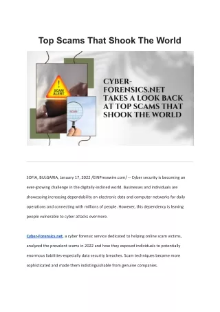 Top Scams That Shook The World