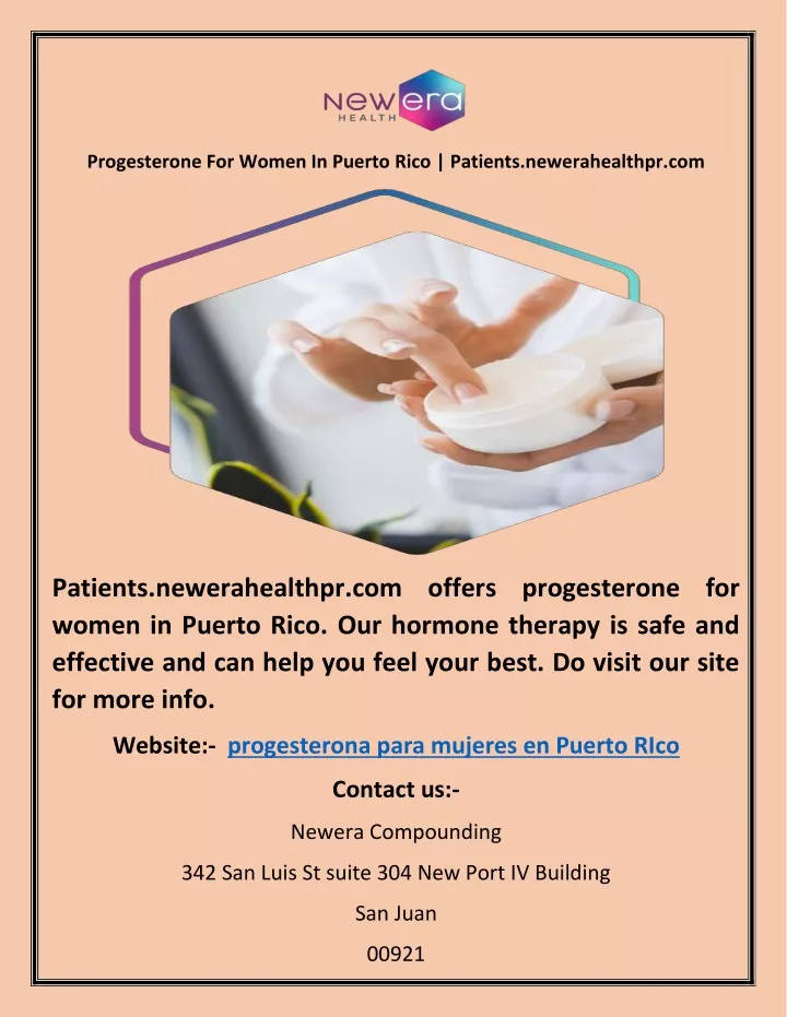 progesterone for women in puerto rico patients