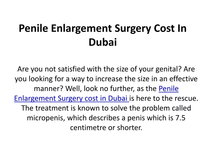 penile enlargement surgery cost in dubai