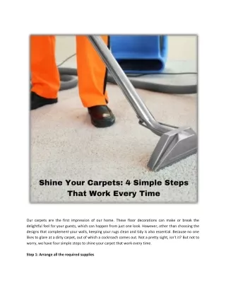 shine your carpets_ 4 simple steps that work every time