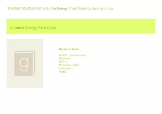 kindle download a subtle energy field guide