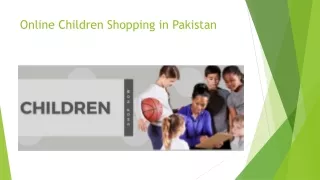 Online Children Shopping in Pakistan