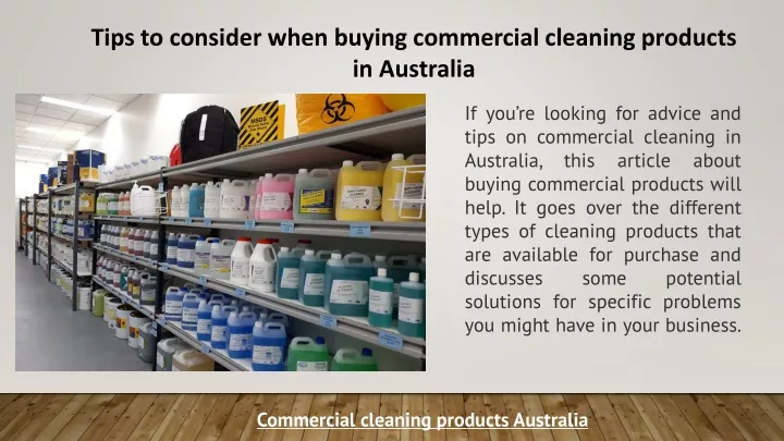 tips to consider when buying commercial cleaning