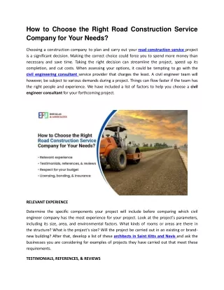 How to Choose the Right Road Construction Service Company for Your Needs