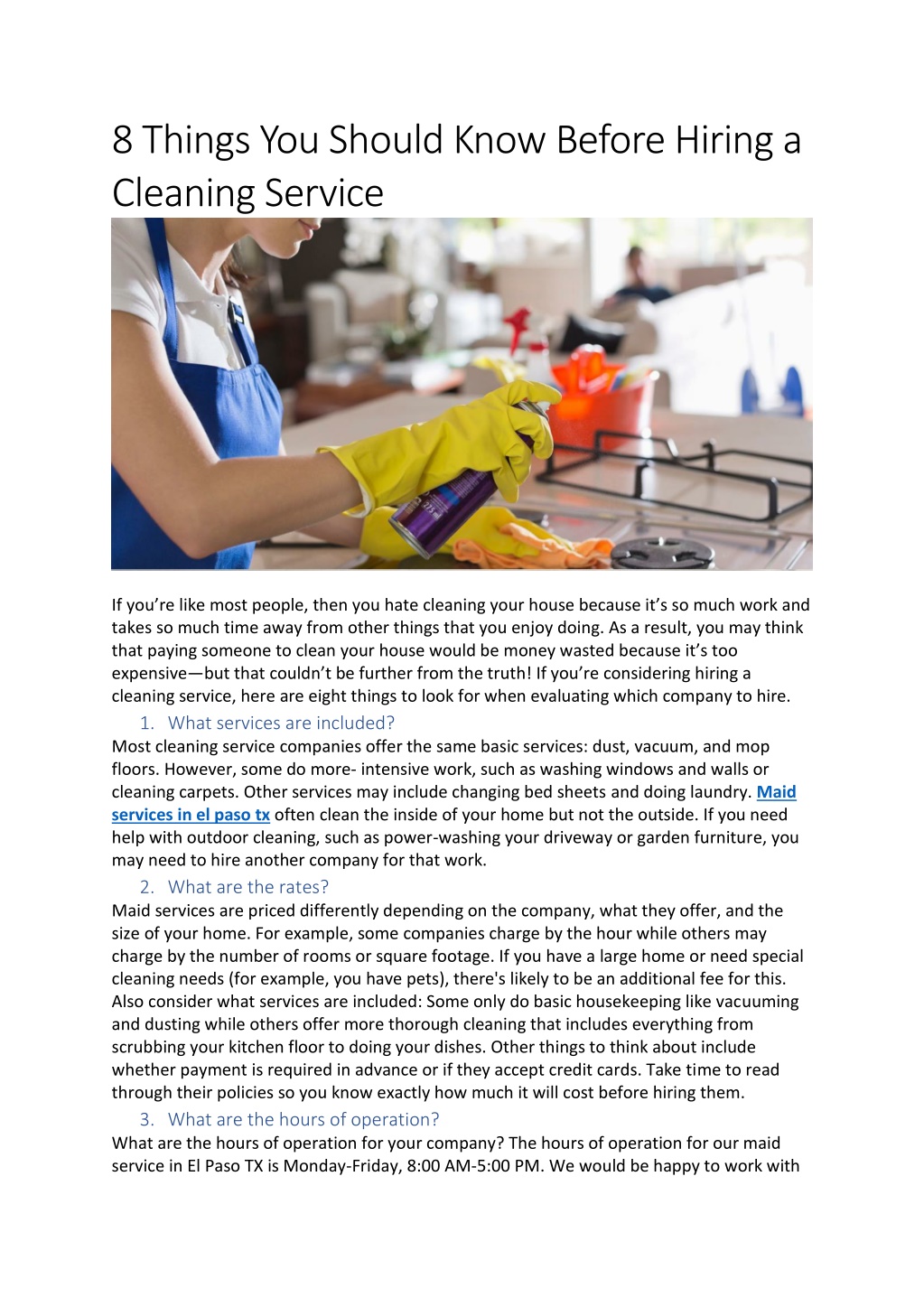 PPT - 8 Things You Should Know Before Hiring a Cleaning Service ...
