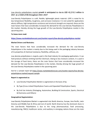 low density polyethylene market growth