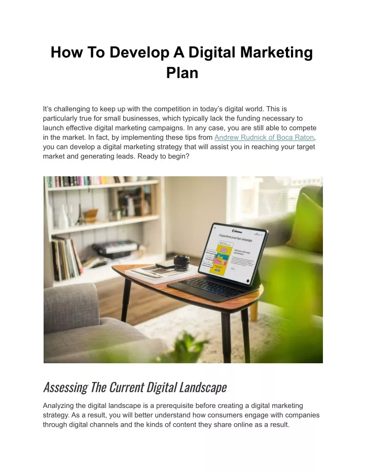how to develop a digital marketing plan