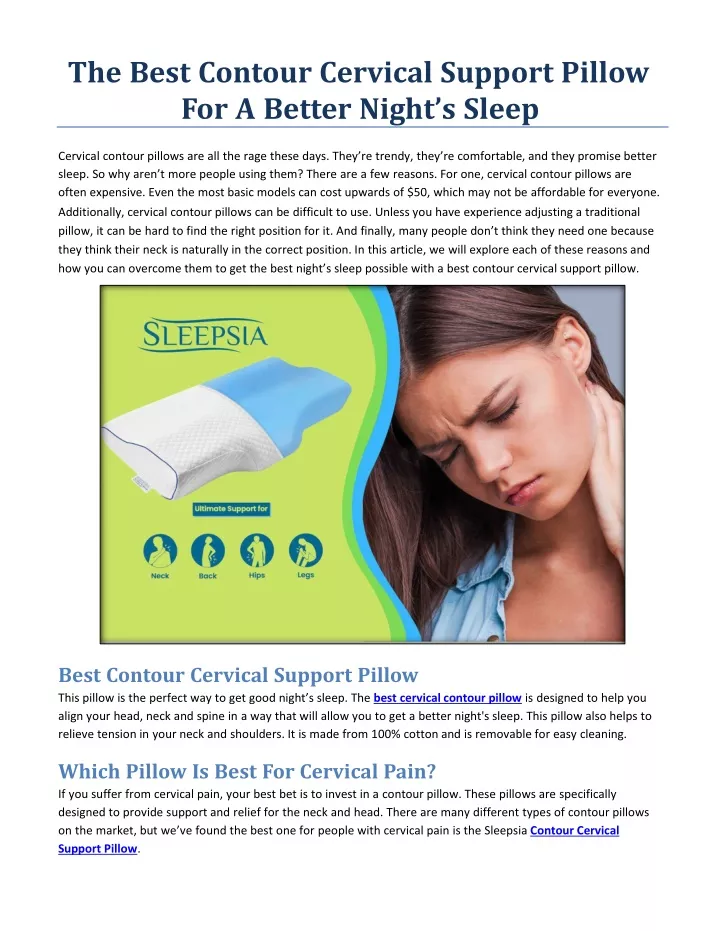 the best contour cervical support pillow