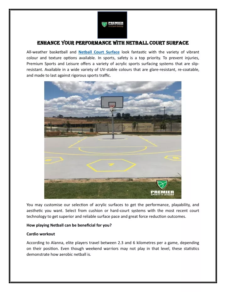 enhance your performance with netball court